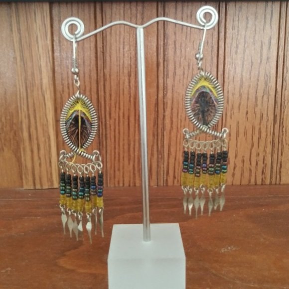 **SALE, SALE** Native American Tassel Earrings with French Wire Hooks - Picture 1 of 10
